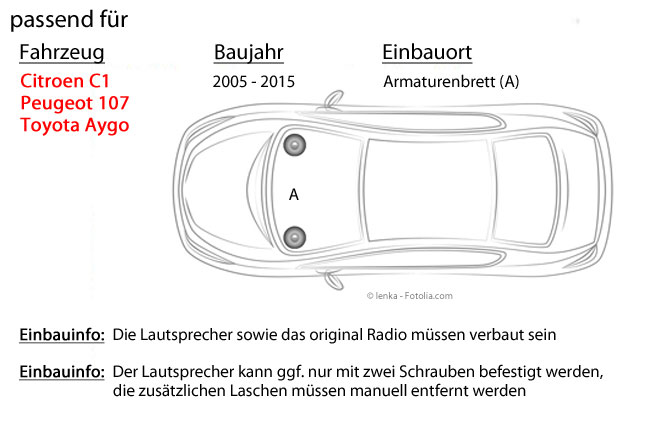 Einbauset für Mercedes W123 Front JUST SOUND best choice for caraudio 2-Wege 10cm Koax Lautsprecher 100mm Auto Einbauzubehör Lautsprecher Boxen Autotek ATX-42
